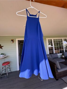 Lulu's Royal Blue Halter Midi Dress